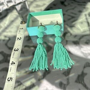 BaubleBar Mint Bead Tassel Earrings